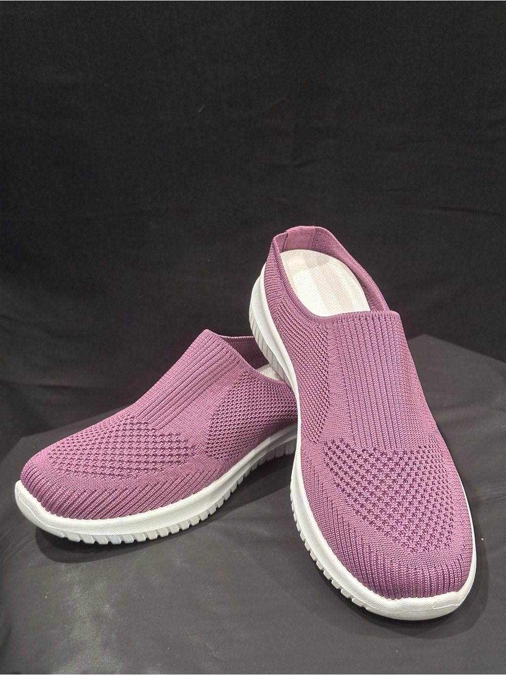 Women's Slip-On Knit Sneakers in Mauve